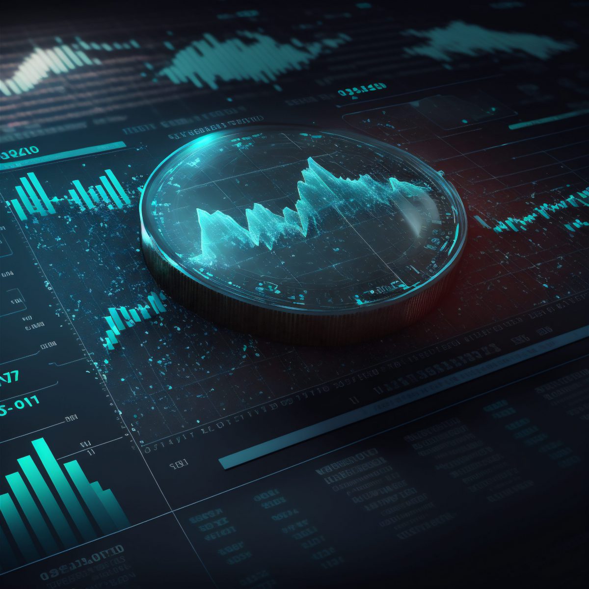 Futuristic finance digital market graph user interface with diagram. Technology innovation hud graphic concept